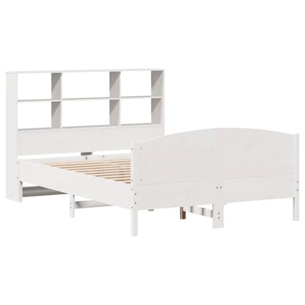 vidaXL Bookcase Bed without Mattress White 120x200cm Solid Wood Pine