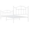 vidaXL Metal Bed Frame without Mattress with Footboard White 100x190cm
