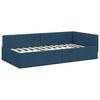 vidaXL Corner Bed Frame with Headboard Blue 100 cm x 200 cm Velvet