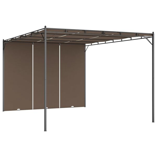 vidaXL Garden Gazebo with Side Curtain 4x3x2.25 m Taupe
