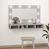 vidaXL Mirror Cabinet with LED Concrete Grey 90x31.5x62 cm