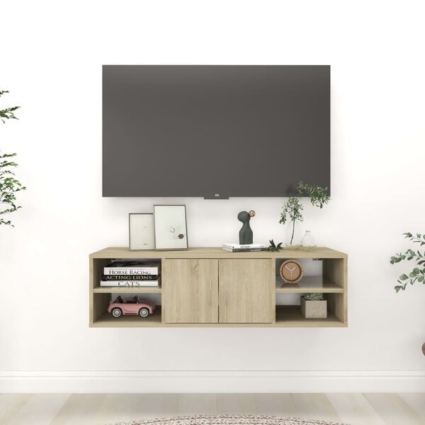 vidaXL Wall Shelf Sonoma Oak 102x30x29 cm Engineered Wood