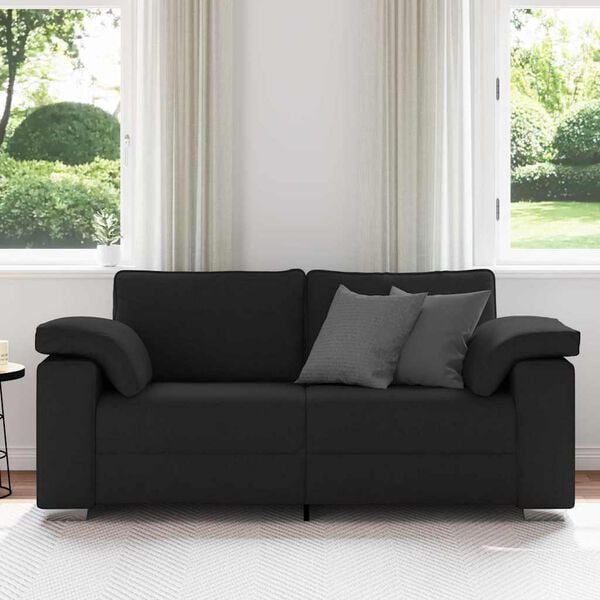 vidaXL Sofa Black 180 x 77 x 82 cm Fabric