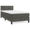 vidaXL Box Spring Bed with Mattress Dark Grey 90x200 cm Velvet