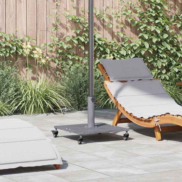 vidaXL Parasol Base Dark Grey Wood Look 45 x 45 x 31.5 cm