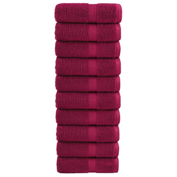 vidaXL Premium Wash Towels "SOLUND" 10 pcs Bordeaux 30x30 cm 600 gsm