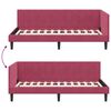 vidaXL Corner Bed Frame with Headboard Wine Red 90 cm x 190 cm Velvet