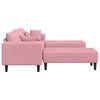 vidaXL Sofa with Cushion 3 pcs Pink Velvet