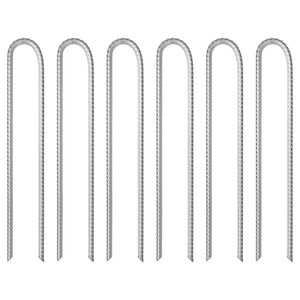 vidaXL Tent Pegs 6 pcs U-shaped 37 cm &Oslash;10 mm Galvanised Steel