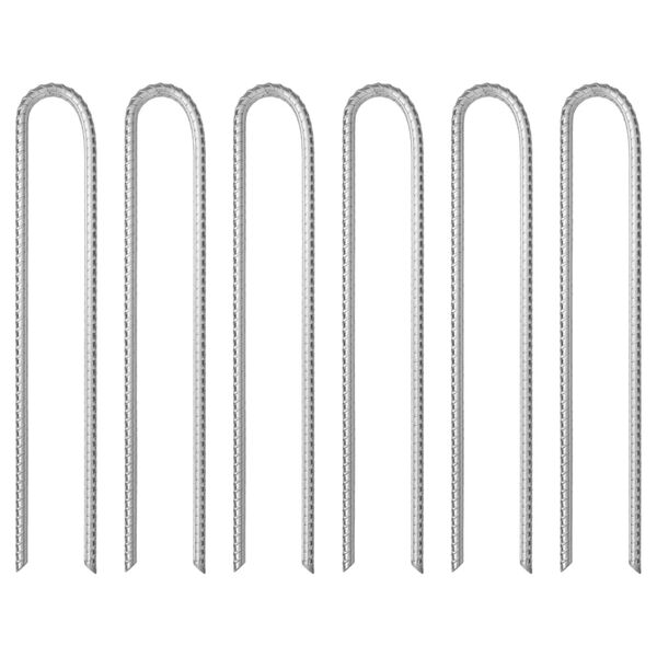 vidaXL Tent Pegs 6 pcs U-shaped 37 cm &Oslash;10 mm Galvanised Steel
