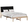 vidaXL Bed Frame with Headboard Brown 120 x 200 cm Solid Pine Wood