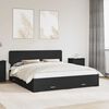 vidaXL Bed Frame with Headboard Black 200 x 200 cm Engineered Wood