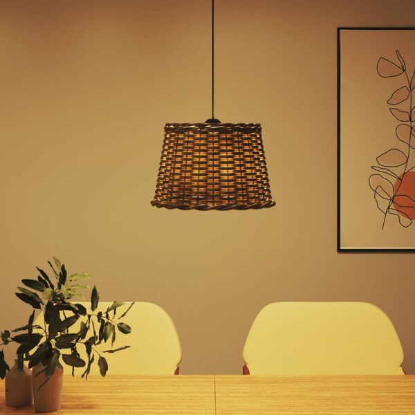 vidaXL Ceiling Lamp Shade Brown &Oslash;40x26 cm Wicker