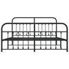 vidaXL Metal Bed Frame without Mattress with Footboard Black 180x200cm