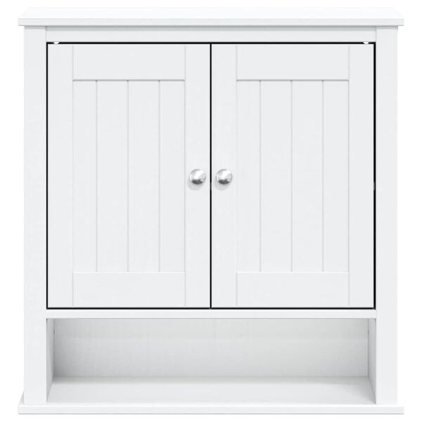 vidaXL Bathroom Wall Cabinet BERG White 69.5x27x71.5 cm Solid Wood