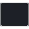 vidaXL Kitchen Backsplash Black 70 x 60 cm Tempered Glass
