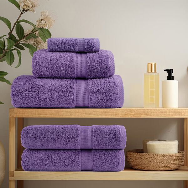 vidaXL Premium Wash Towels SOLUND 2 pcs Purple 30x30 cm 600 gsm