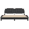 vidaXL Bed Frame with LED without Mattress "Zadar" Black 180x200 cm