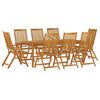 vidaXL 9 Piece Garden Dining Set Solid Wood Acacia