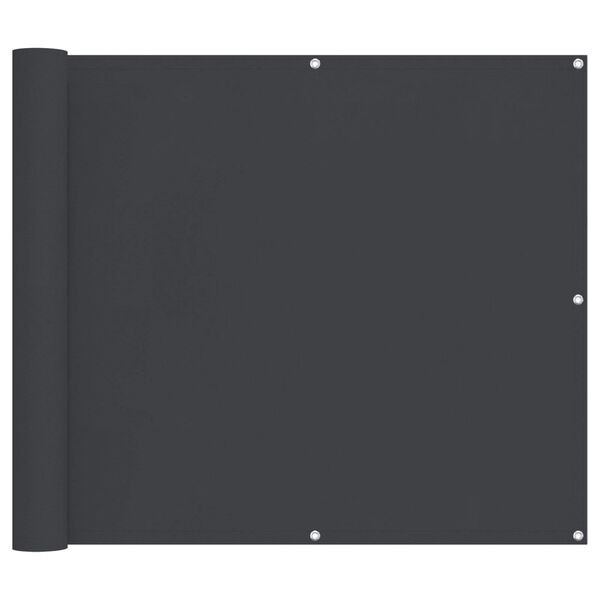 vidaXL Balcony Screen Black 90 x 200 cm PU coated oxford alu