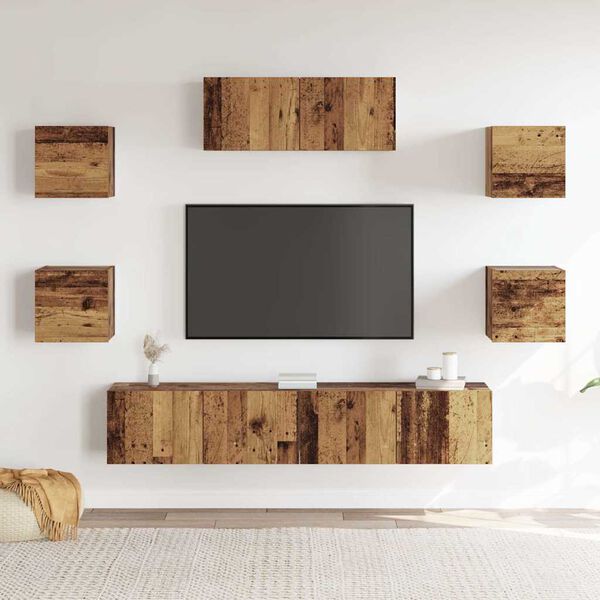 vidaXL 5 Piece TV Cabinet Set Wall-mounted Old Wood
