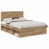 vidaXL Bed Frame Artisian Oak 150 x 200 cm Solid Pine Wood