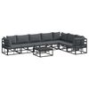 vidaXL Garden Sofa Set 8 pcs Black Aluminium