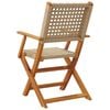 vidaXL Folding Garden Chairs 6 pcs Beige Poly Rattan and Solid Wood