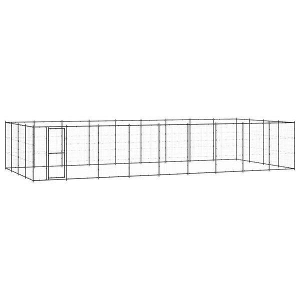 vidaXL Outdoor Dog Kennel Steel 43.56 m²
