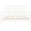 vidaXL Bed Frame without Mattress White King Size Solid Wood