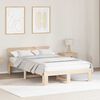 vidaXL Bed Frame with Headboard Natural 140 x 190 cm Solid Pine Wood