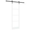 vidaXL Sliding Door White 78 x 232 cm Solid Pine Wood and Glass