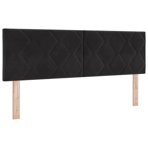 vidaXL LED Headboard with LED Strip Lights Manual Black 144 cm Velvet