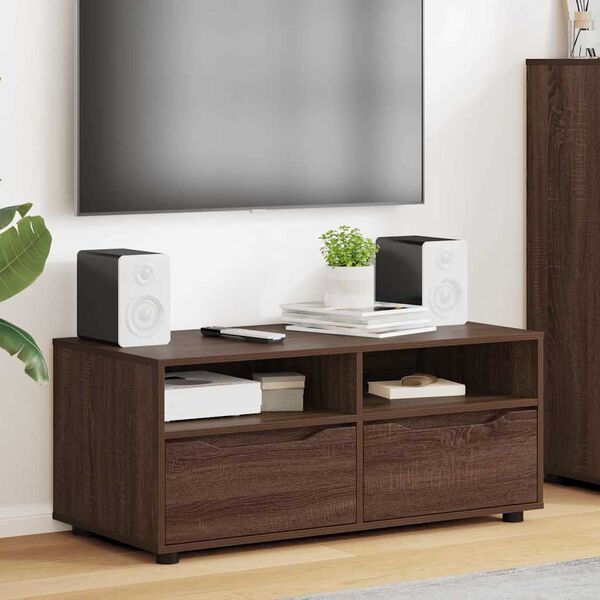 vidaXL TV Cabinet Brown Oak 100 x 48 x 43 cm Engineered Wood