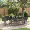 vidaXL Garden Dining Set 9 pcs Grey Poly Rattan