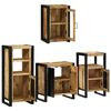 vidaXL Bathroom Furniture Set with Door 4 pcs Brown Solid Mango Wood