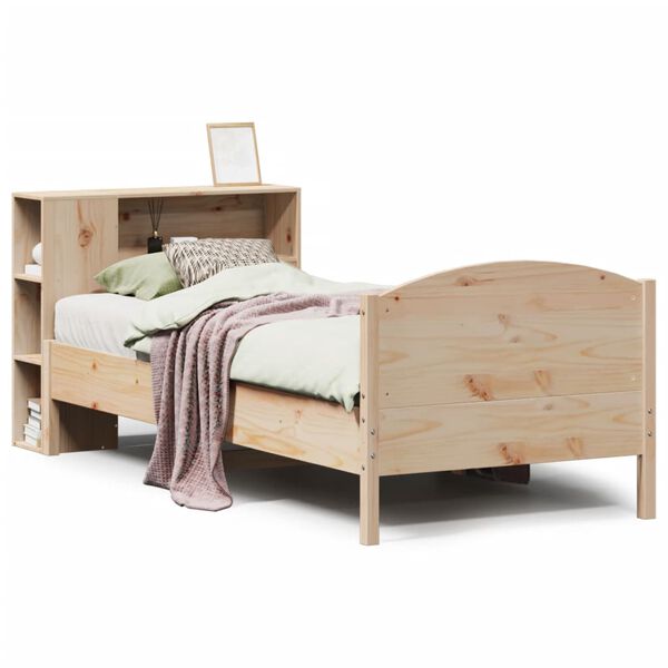 vidaXL Bookcase Bed without Mattress 75x190cm Small Single Solid Wood Pine