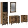 vidaXL Bathroom Furniture Set 4 pcs Brown Solid Mango Wood