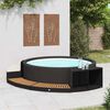 vidaXL Spa Surround Black Poly Rattan and Acacia Wood