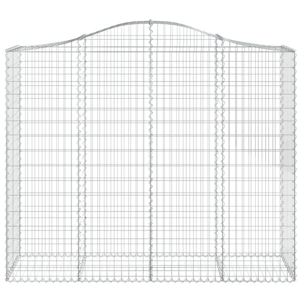 vidaXL Arched Gabion Baskets 14 pcs 200x50x160/180 cm Galvanised Iron