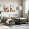 vidaXL Metal Bed Frame without Mattress with Footboard Black 180x200cm