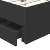 vidaXL Bed Frame with Drawer Black 200 x 200 cm Engineer Wood