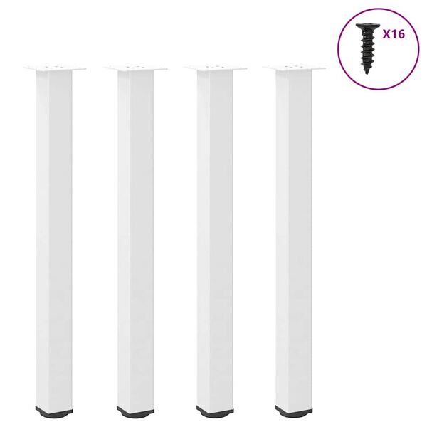 vidaXL Bar Table Legs 4 pcs White 90-92 cm Steel