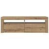 vidaXL TV Cabinet with LED Lights Artisan Oak 120x35x40 cm Engineered Wood