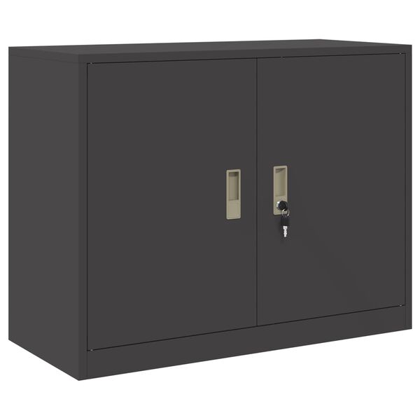 vidaXL Storage Cabinet Black 90 x 40 x 70 cm Steel