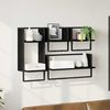 vidaXL Wall Shelf Set 4 pcs Black Oak 65 x 25 x 30 cm Engineered Wood