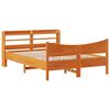 vidaXL Bed Frame with Headboard Wax Brown 150x200 cm King Size Solid Wood Pine