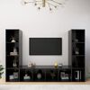 vidaXL TV Cabinets 3 pcs High Gloss Black 142.5x35x36.5 cm Engineered Wood