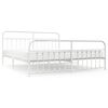 vidaXL Metal Bed Frame without Mattress with Footboard White 200x200cm