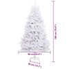 vidaXL Artificial Christmas Tree White 180 cm PVC and Metal